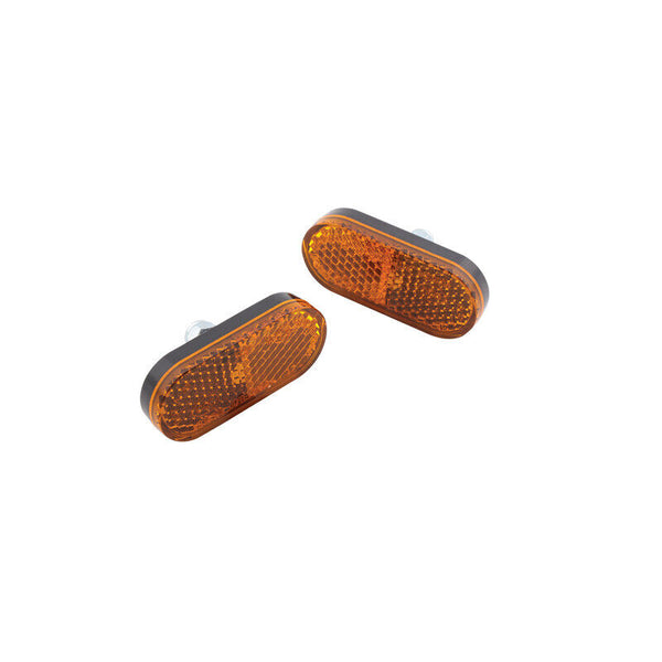 HIGHSIDER REFLECTOR AMBER ROUNDED M5 50X22MM