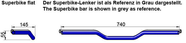 LSL 22.2mm Aluminium Superbike Flat Handlebars