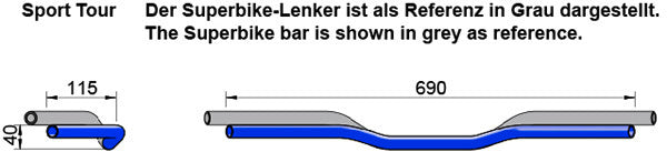 LSL 22.2mm Aluminium Clubman Handlebars [Colour: Black]