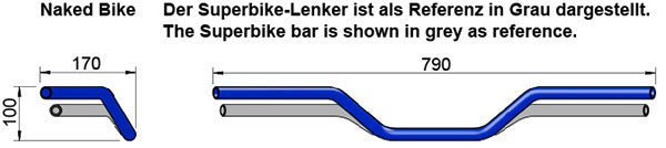 LSL 22.2mm Steel Naked Bike Handlebars