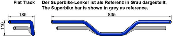 LSL 22.2mm Steel Flat Track Handlebars [Colour: Chrome]