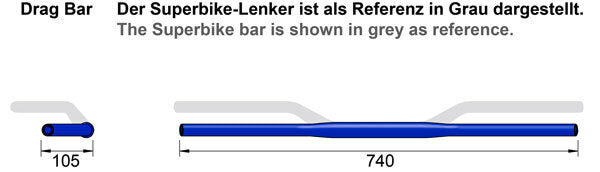 LSL 28.6mm Aluminium XD1 Drag Bars [Colour: Black]