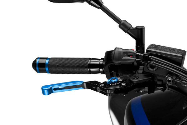 Puig Brake Lever 3.0 (Foldable, Extendable, Blue Extendable, Black Lever, Blue Adjuster)