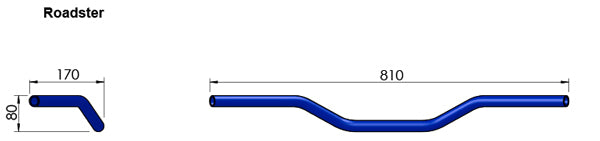 LSL 25.4mm (1") Aluminium Roadster Handlebars [Colour: Matt Black]