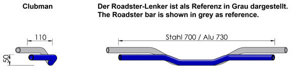 LSL 25.4mm (1") Aluminium Clubman Handlebars [Colour: Gold]