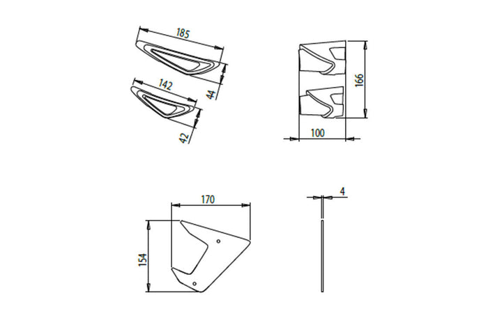 Puig Downforce Naked Side Spoilers For Yamaha MT-09/SP (2017 - 2020) - Black