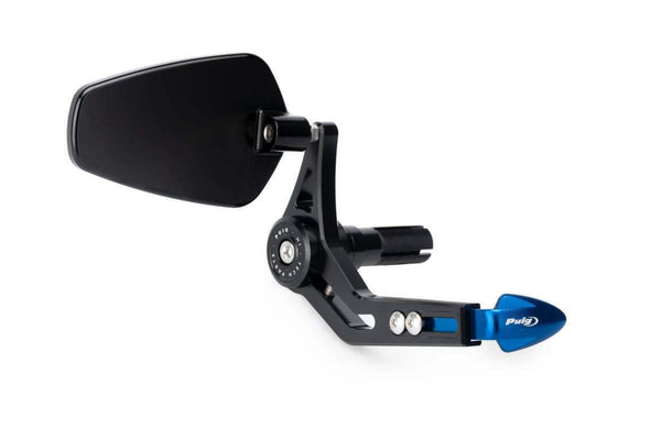 Puig Brake Lever Protector With Pro Rearview Mirror (Blue Protector)