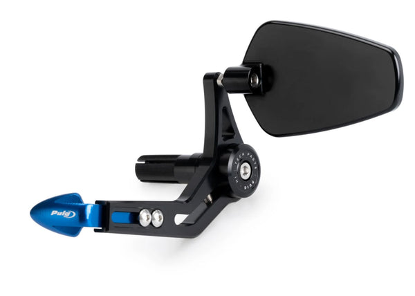 Puig Clutch Lever Protector With Pro Rearview Mirror (Blue Protector)