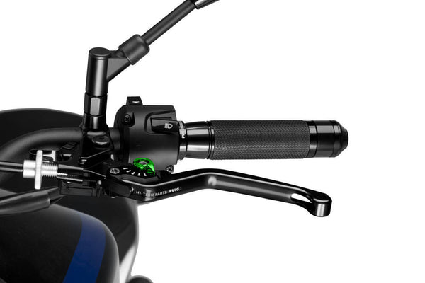 Puig 3.0 Unfoldable Clutch Lever, Black With Green Adjuster