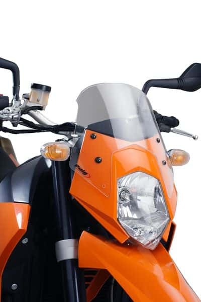 Puig Windshield Naked New Generation Sport Screen Compatible with KTM 950 Superenduro /Supermoto/R (Smoke)