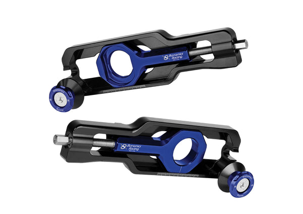 Bonamici Racing Chain Adjuster With Integrated Spools For BMW S 1000 XR (2020 - Onwards) - Blue