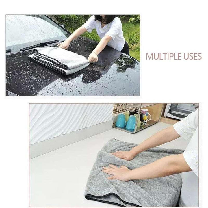 Ultra-Absorbent Microfiber Towel for Car Washing - 100x40cm, 75x35cm & 60x40cm, Fast Drying & Extra Soft