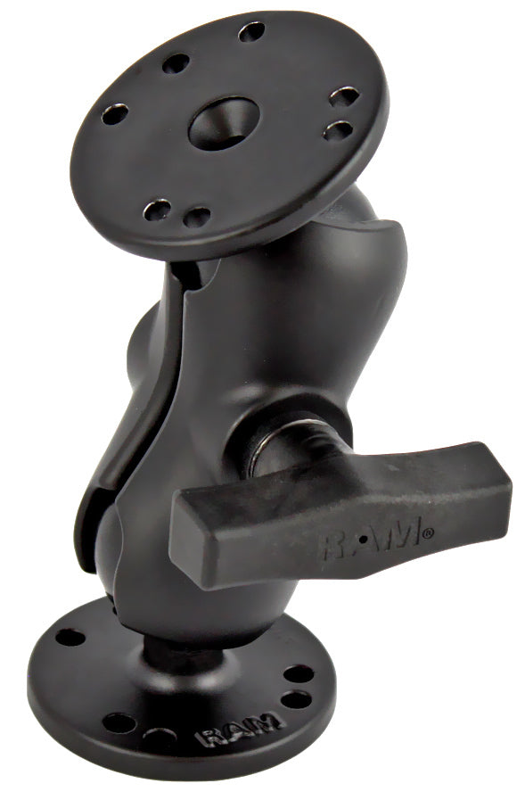 RAM-101U-B - RAM® Universal Double Ball Mount with Two Round Plates