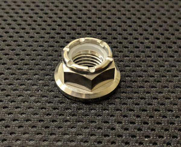 RaceFasteners Titanium M10 x 1 Nyloc Hex Flange Nut
