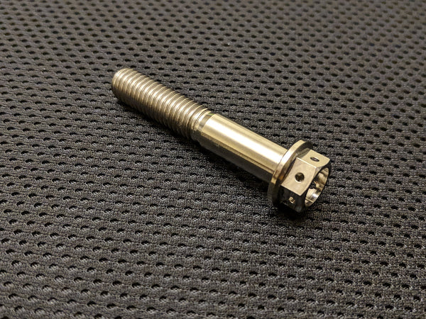 RaceFasteners Titanium M8 x 1.25 Drilled Hex Flange Bolt (50mm)