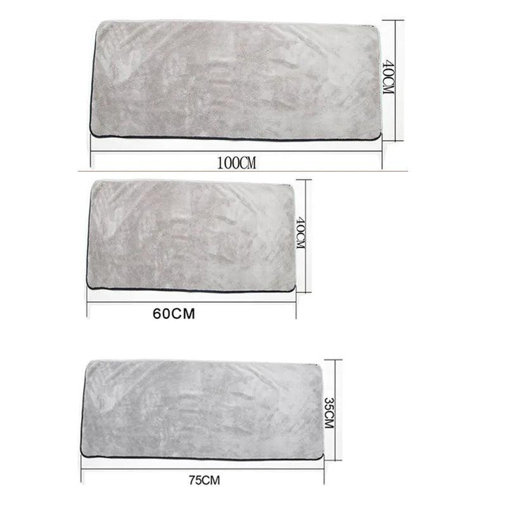 Ultra-Absorbent Microfiber Towel for Car Washing - 100x40cm, 75x35cm & 60x40cm, Fast Drying & Extra Soft - DriftnDrive