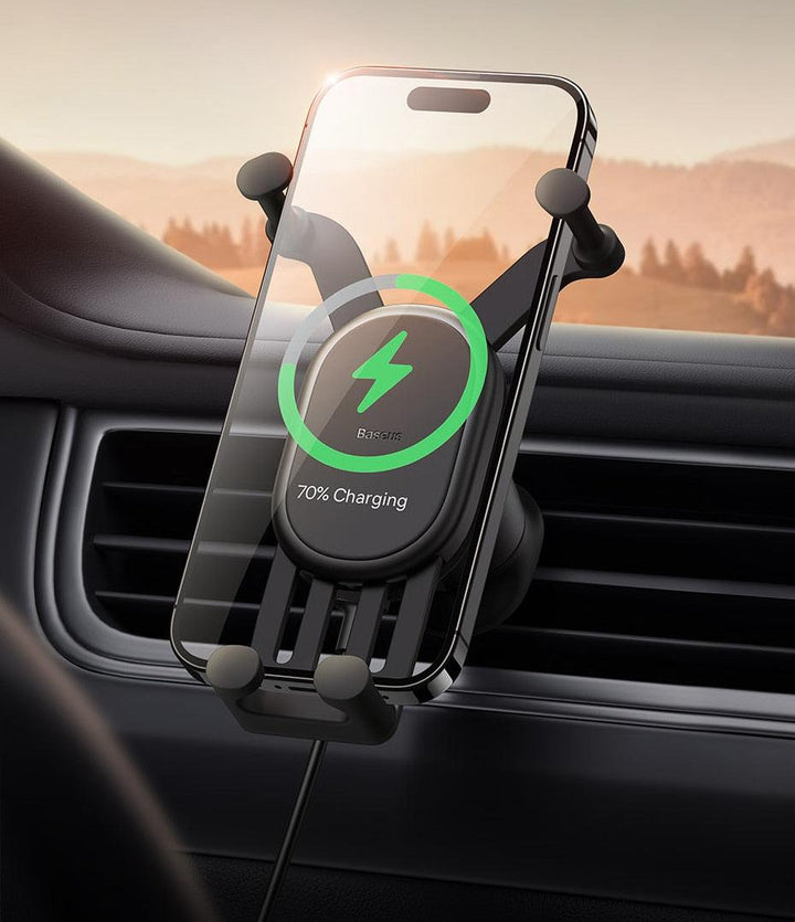 Wireless Car Phone Holder/Charger for Air Vent Mount - Fast Charging for iPhone, Xiaomi, Huawei - DriftnDrive