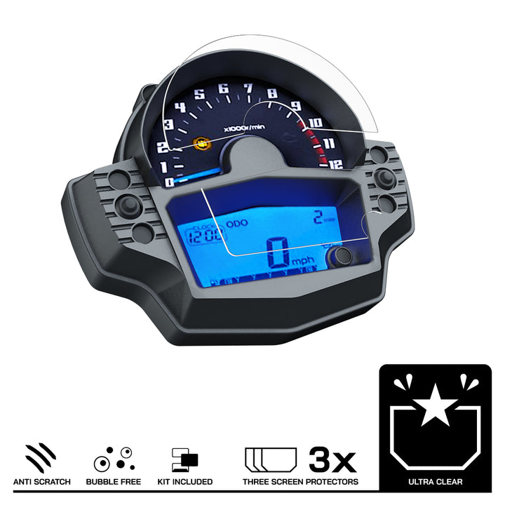 Speedo Angels Dashboard Screen Protector For Kawasaki Vulcan S (2015 - Onwards) - 3 x Ultra Clear