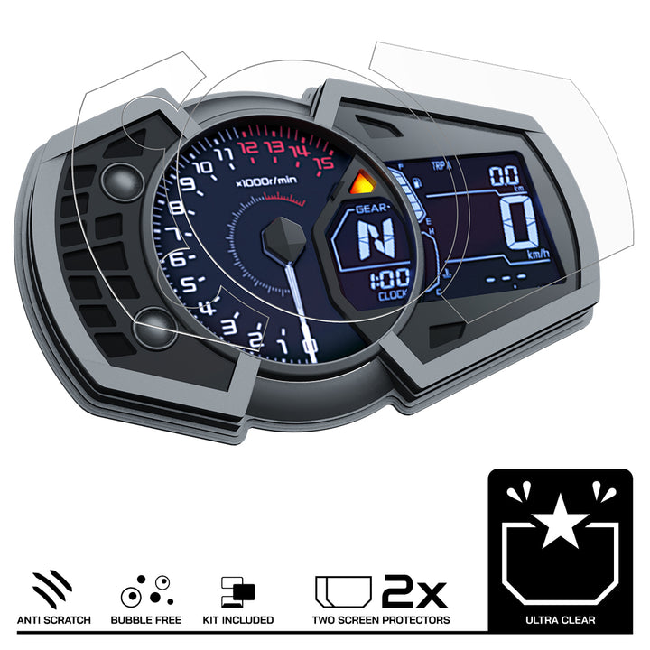 Speedo Angels Dashboard Screen Protector For Various Kawasaki Models - 2 x Ultra Clear