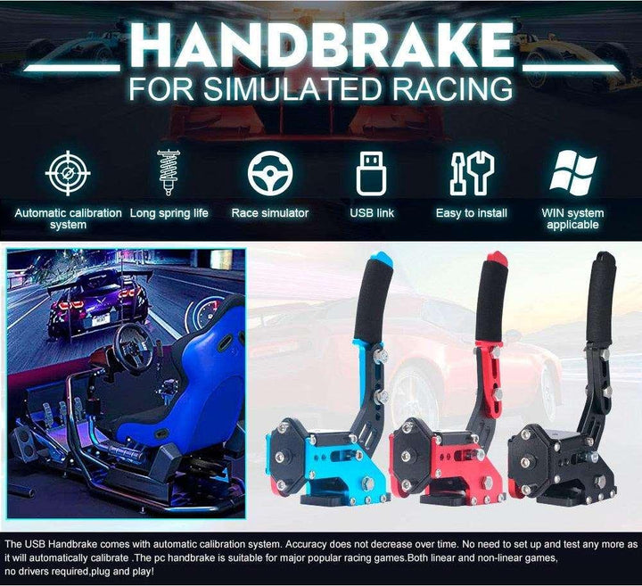 Precision 16-Bit USB Handbrake for Logitech G25/27/29 & T500 - Enhance Your Racing Sim Experience with Aluminium Alloy Drift and Rally - PC ONLY - DriftnDrive