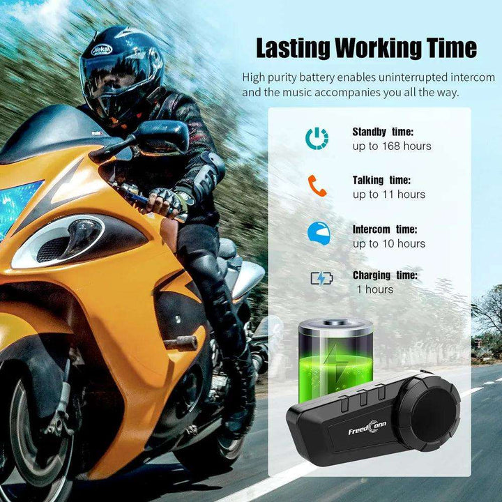 Freedconn KY Pro Motorcycle Intercom Bluetooth helmet Headset Motorbike 6 Riders 1000M Moto Group Waterproof Interphone - DriftnDrive
