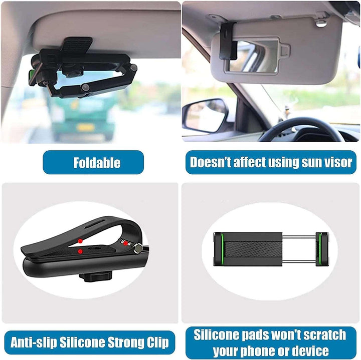 Phone Sun Visor Mount with 360° Rotation for Mobile Phones