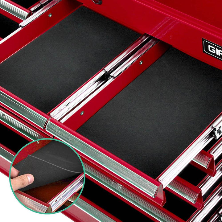 Giantz 9 Drawer Tool Box Cabinet Chest Toolbox Storage Garage Organiser Red - DriftnDrive