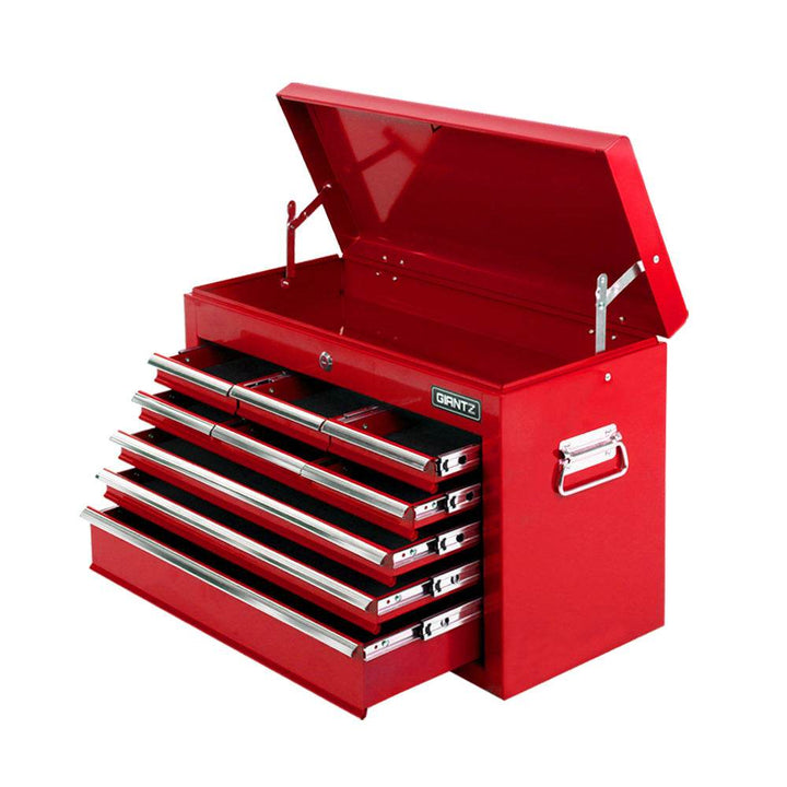 Giantz 9 Drawer Tool Box Cabinet Chest Toolbox Storage Garage Organiser Red - DriftnDrive