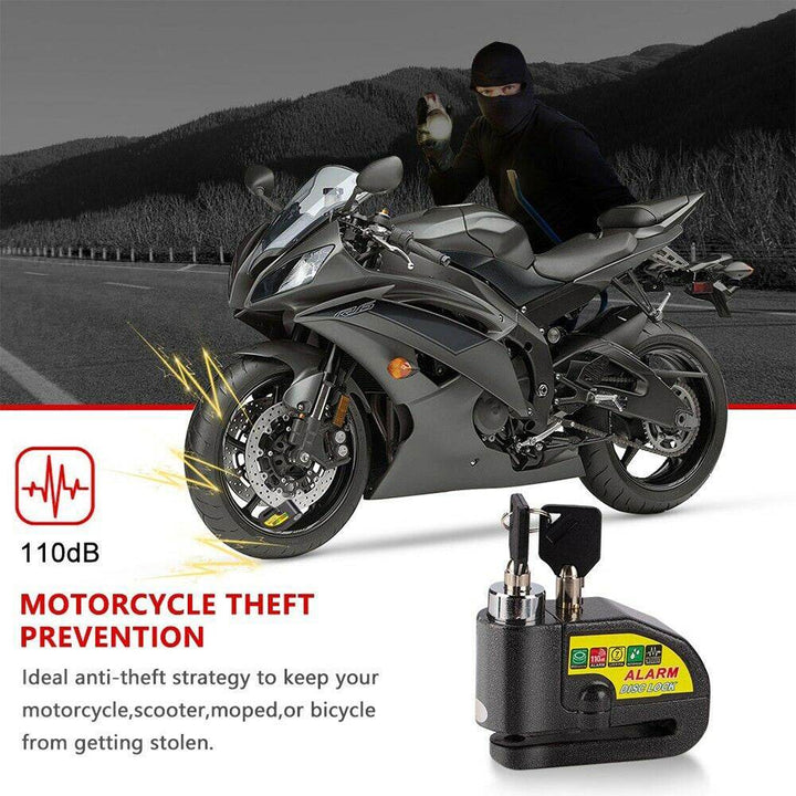Motorcycle Alarm Disc Lock with Brake Handlebar Throttle Grip Lock – Bike Security System - DriftnDrive