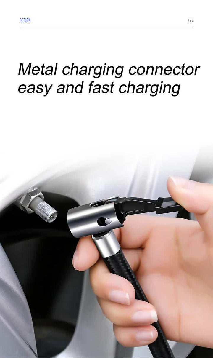 Portable 12V Tire Inflator with LED Light – 120W Car Air Compressor - DriftnDrive