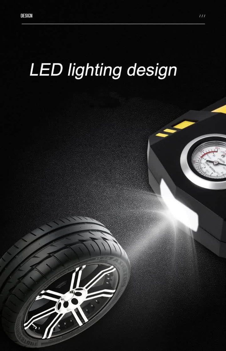 Portable 12V Tire Inflator with LED Light – 120W Car Air Compressor - DriftnDrive