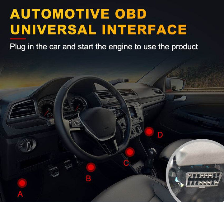 Black and Red OBD2 Scanner Car Diagnostic Tool - Engine Fault Code Reader - DriftnDrive