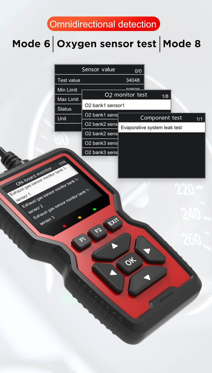 Black and Red OBD2 Scanner Car Diagnostic Tool - Engine Fault Code Reader - DriftnDrive