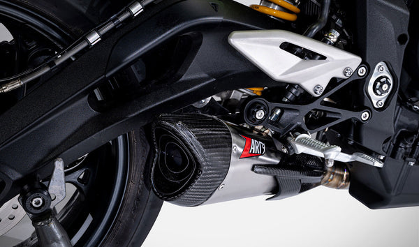 Zard Stainless Steel Full Exhaust Kit For Triumph Street Triple 765 (2023 - Onwards) - Racing Version - Black